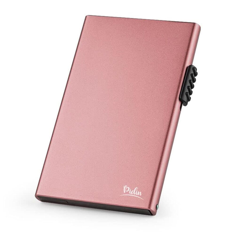 3731 Pop Up Wallet, Slim Minimalist Credit Card Holder Aluminum, Rose Gold